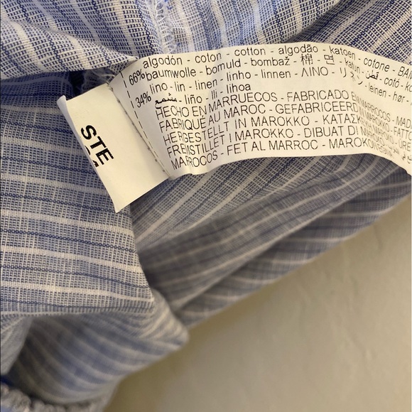 Zara blue & white strip crop blouse size XS - Picture 9 of 11